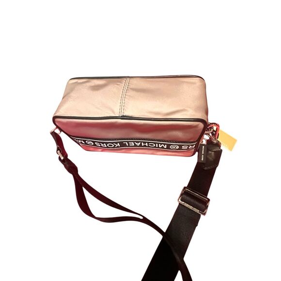 Michael Kors Unisex Kenly Double Zip Camera Crossbody Bag Pearl Grey Small NWT - Picture 4 of 6